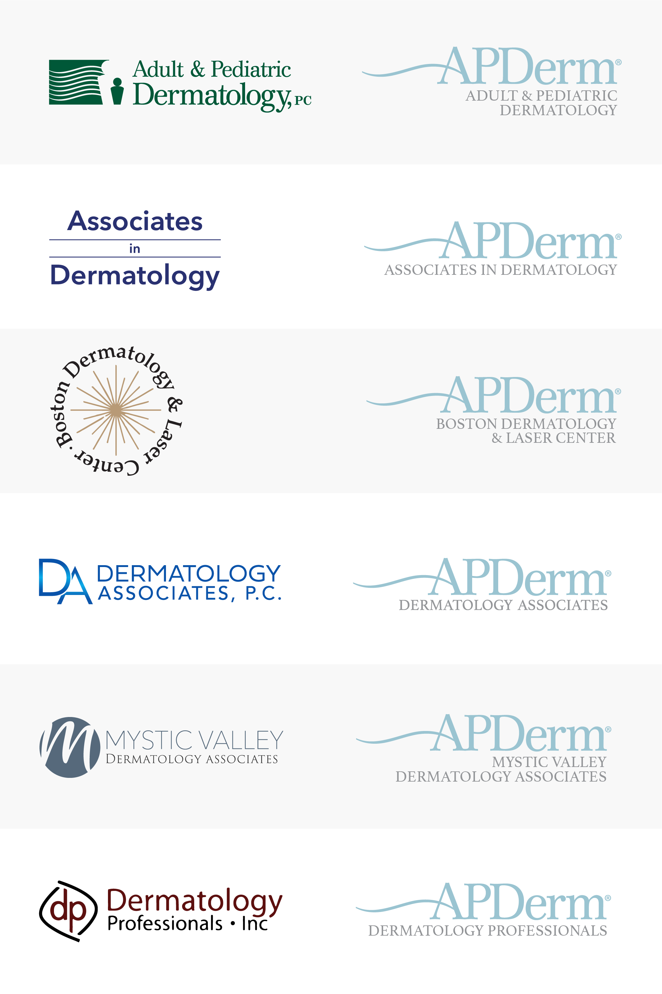 AP Derm before and after logos