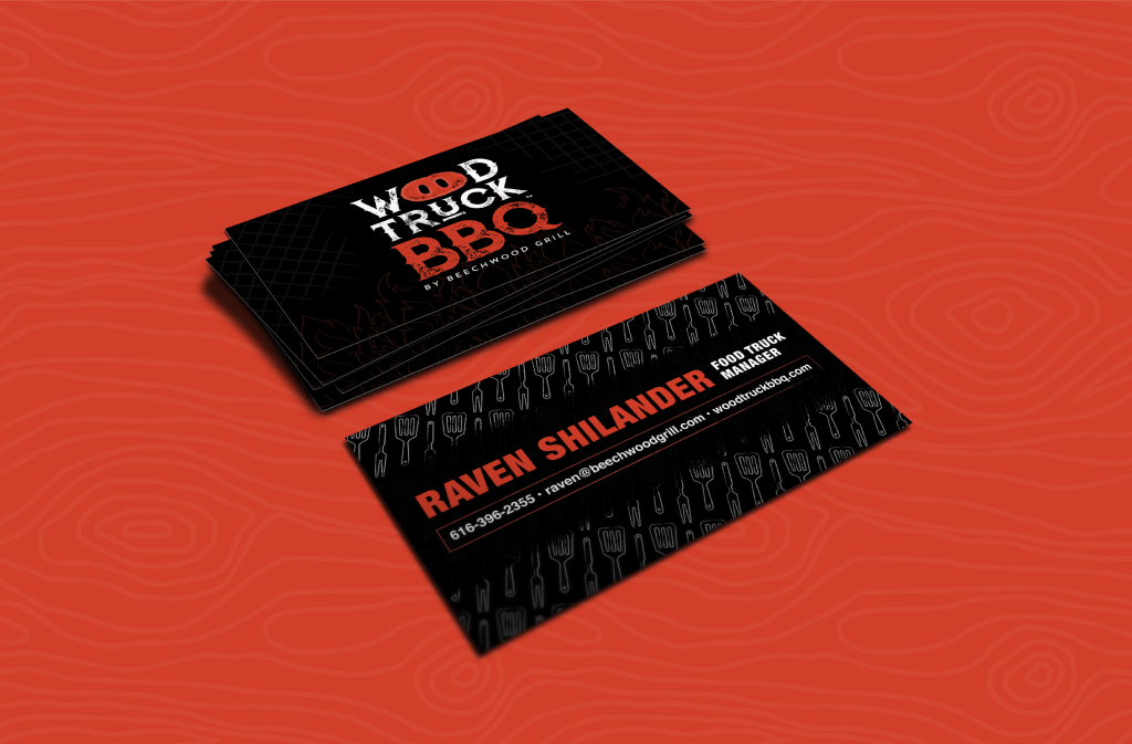 Wood Truck BBQ Business Cards