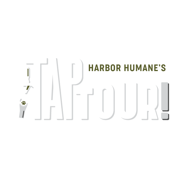 Harbor Humane's tap tour logo in white